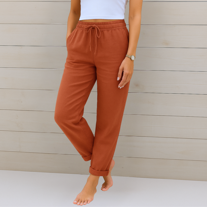 Allison – Luxury Cotton-Linen Tailored Pants