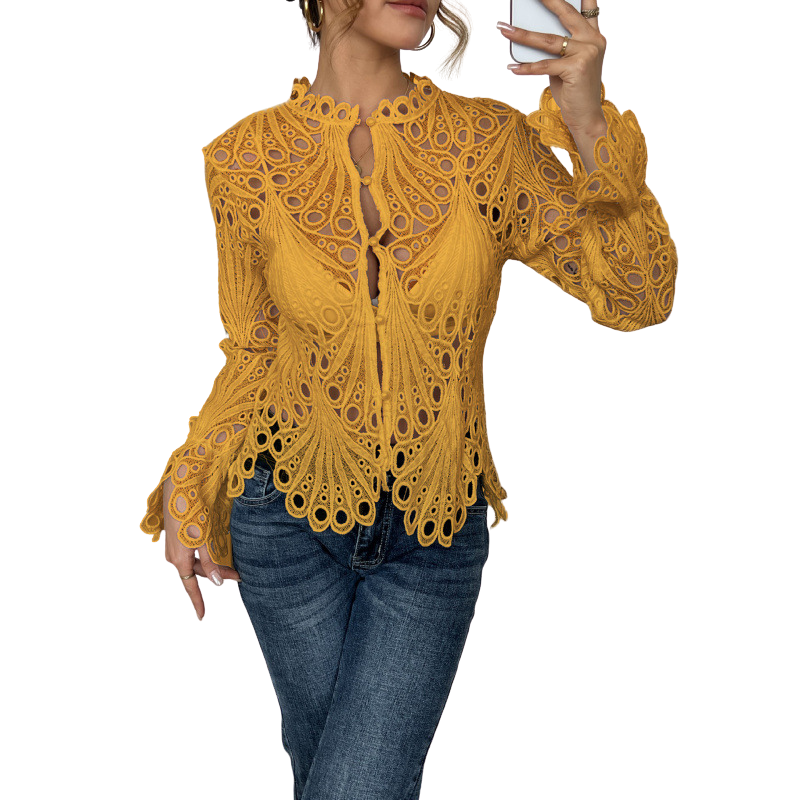 SARAH™ – Modern Blouse with Hollow Details