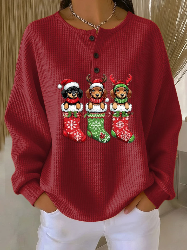 Grethe | Vintage Christmas Sweater with Canine Pattern