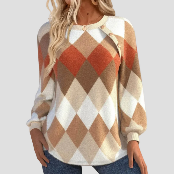 Knit T-Shirt with Button Detail