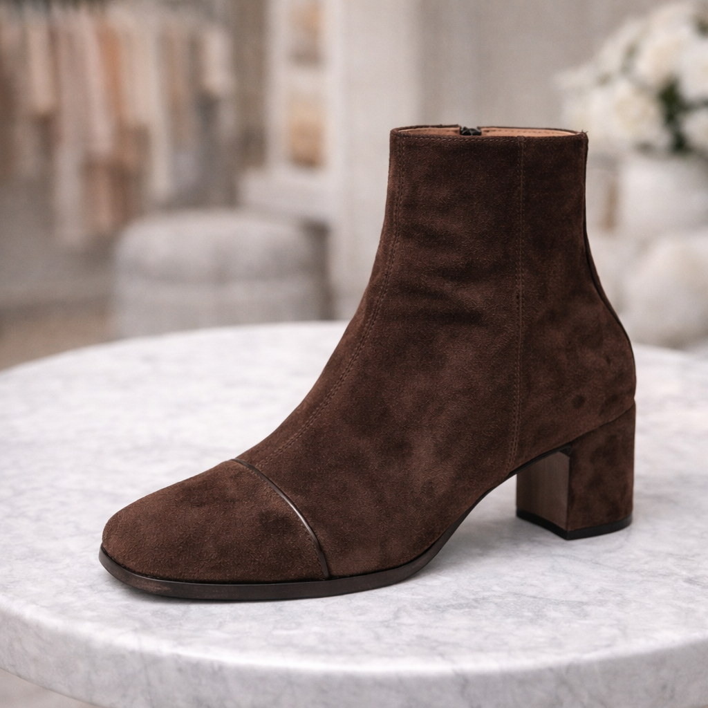 Victoria | Heeled Ankle Boots with Square Toe