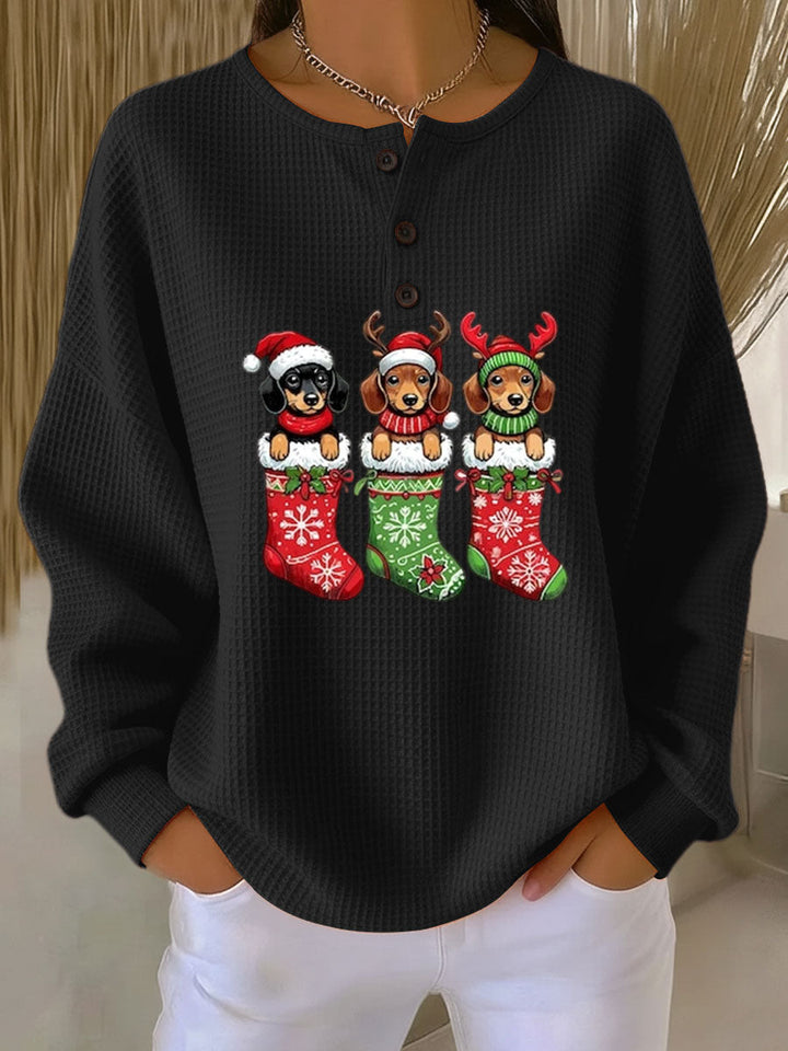 Grethe | Vintage Christmas Sweater with Canine Pattern