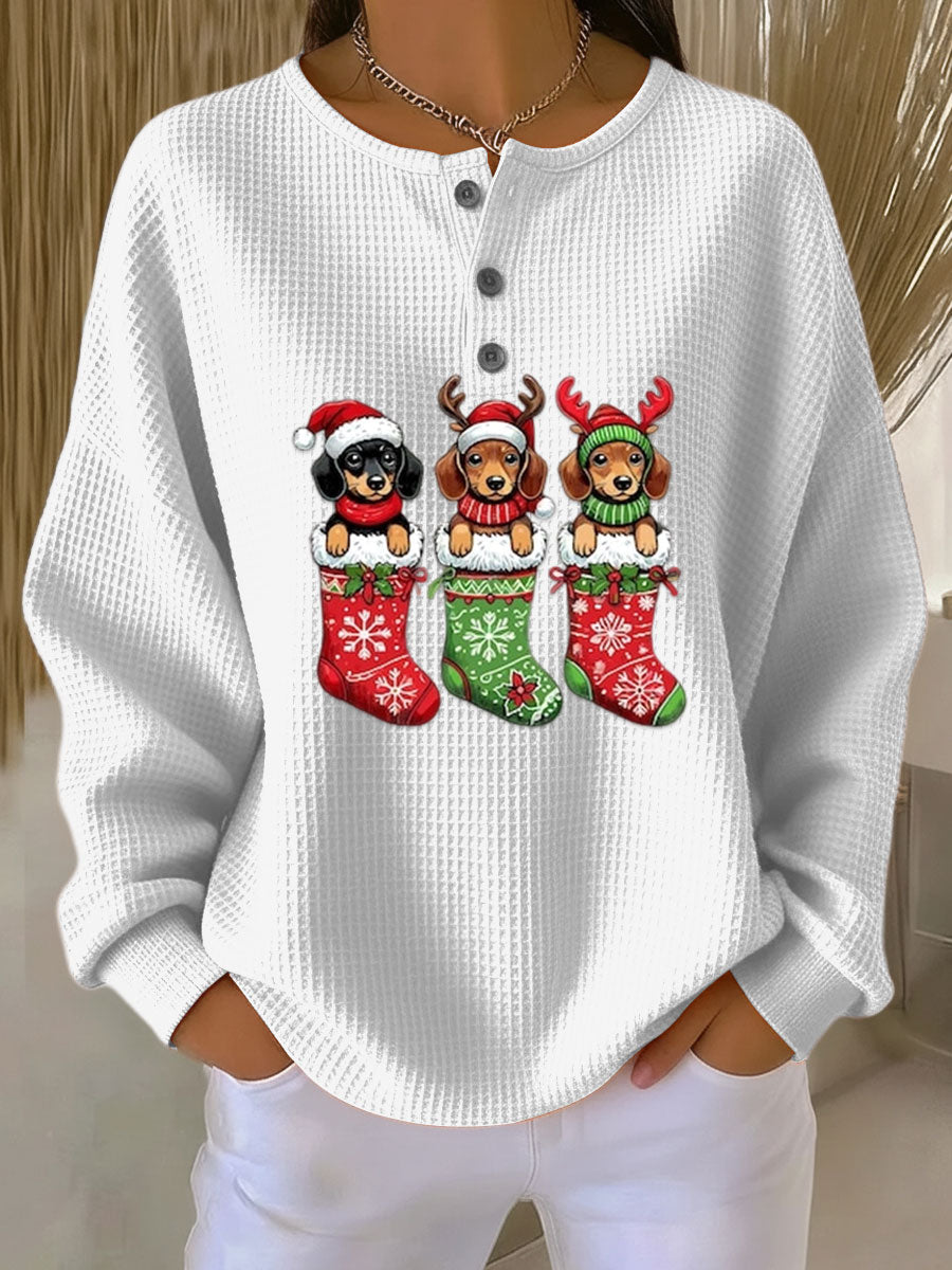 Grethe | Vintage Christmas Sweater with Canine Pattern