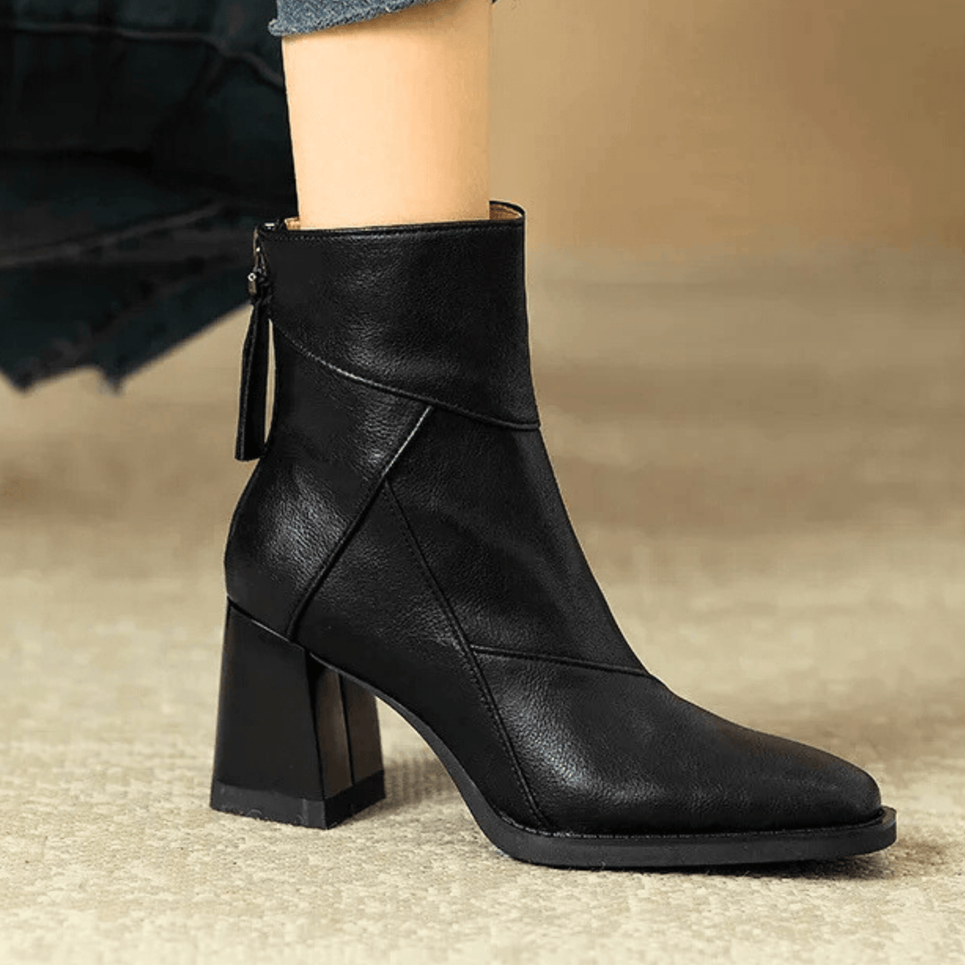 Einav - Thick Heeled British Style Ankle Boots