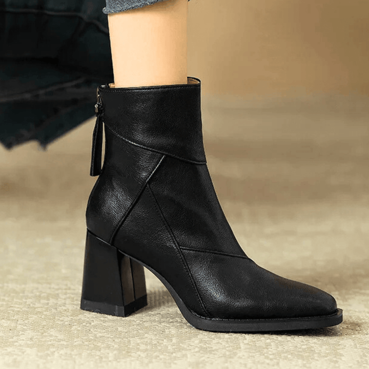 Einav - Thick Heeled British Style Ankle Boots