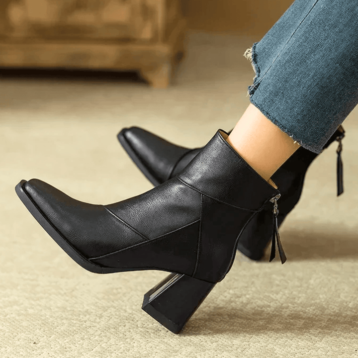 Einav - Thick Heeled British Style Ankle Boots