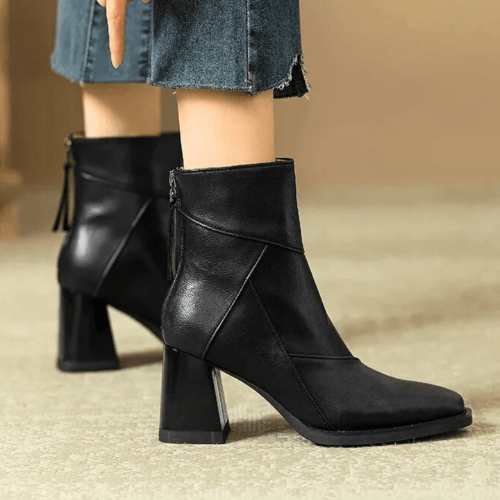 Einav - Thick Heeled British Style Ankle Boots
