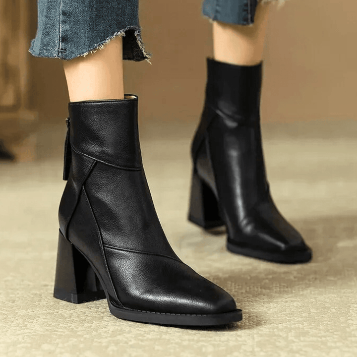 Einav - Thick Heeled British Style Ankle Boots
