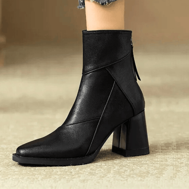 Einav - Thick Heeled British Style Ankle Boots