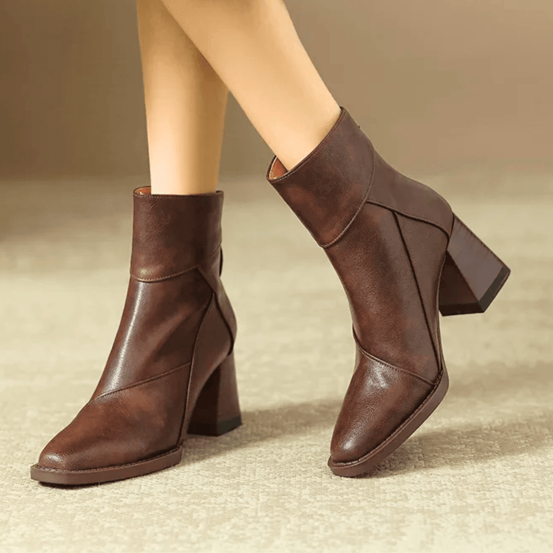 Einav - Thick Heeled British Style Ankle Boots