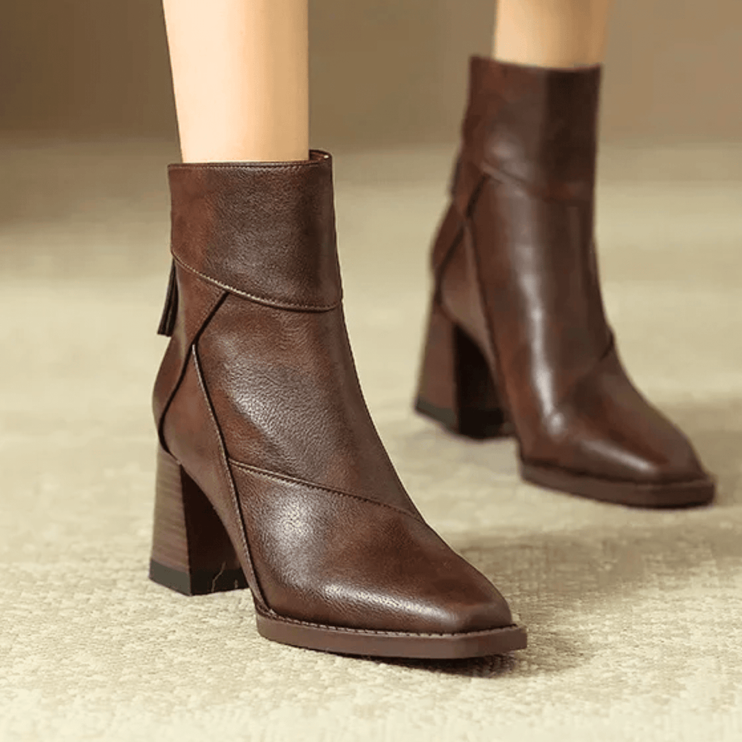 Einav - Thick Heeled British Style Ankle Boots